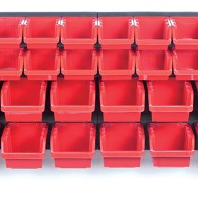 Závesný organizér s 28 boxmi ORDERLINE 80x16,5x40 cm čierno-červený