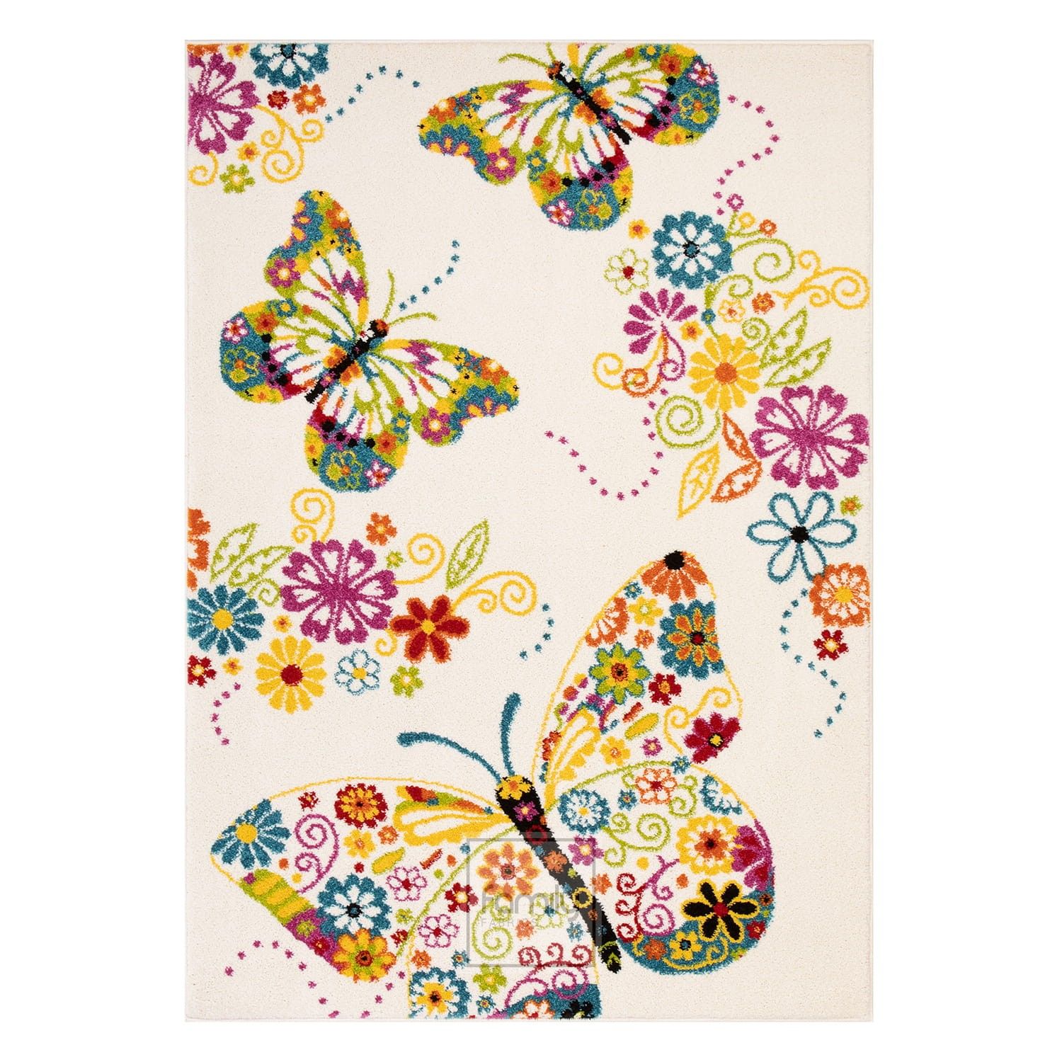 DomTextilu Viacfarebný detský koberec s motívom motýľa 64085-238259