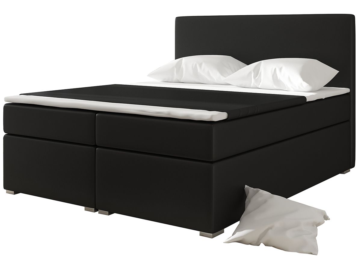 Čalúnená manželská posteľ s úložným priestorom Diana 160 - čierna (Soft 11)