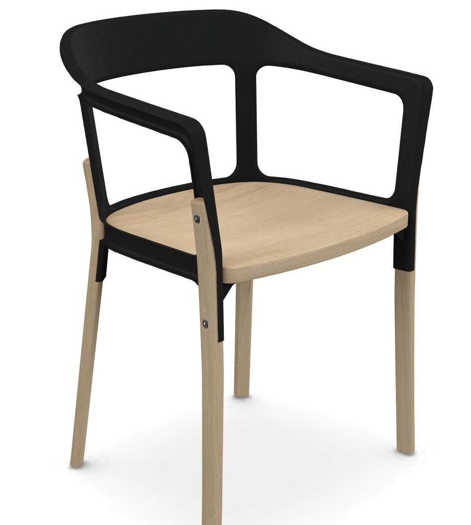 MAGIS - Stolička STEELWOOD CHAIR - buková / čierna