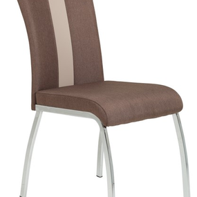 Jedálenská stolička Amber, hnedá látka / ekokoža