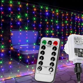 VOLTRONIC Vianočný svetelný záves - 6x3 m, 600 LED, farebný