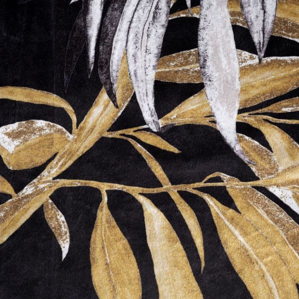 Zamatový čierno hnedý záves s vetvičkami na riasiacu pásku PIERRE CARDIN 140 x 270 cm