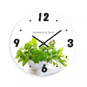 DomTextilu Kuchynské nástenné hodiny s bylinkami 7905