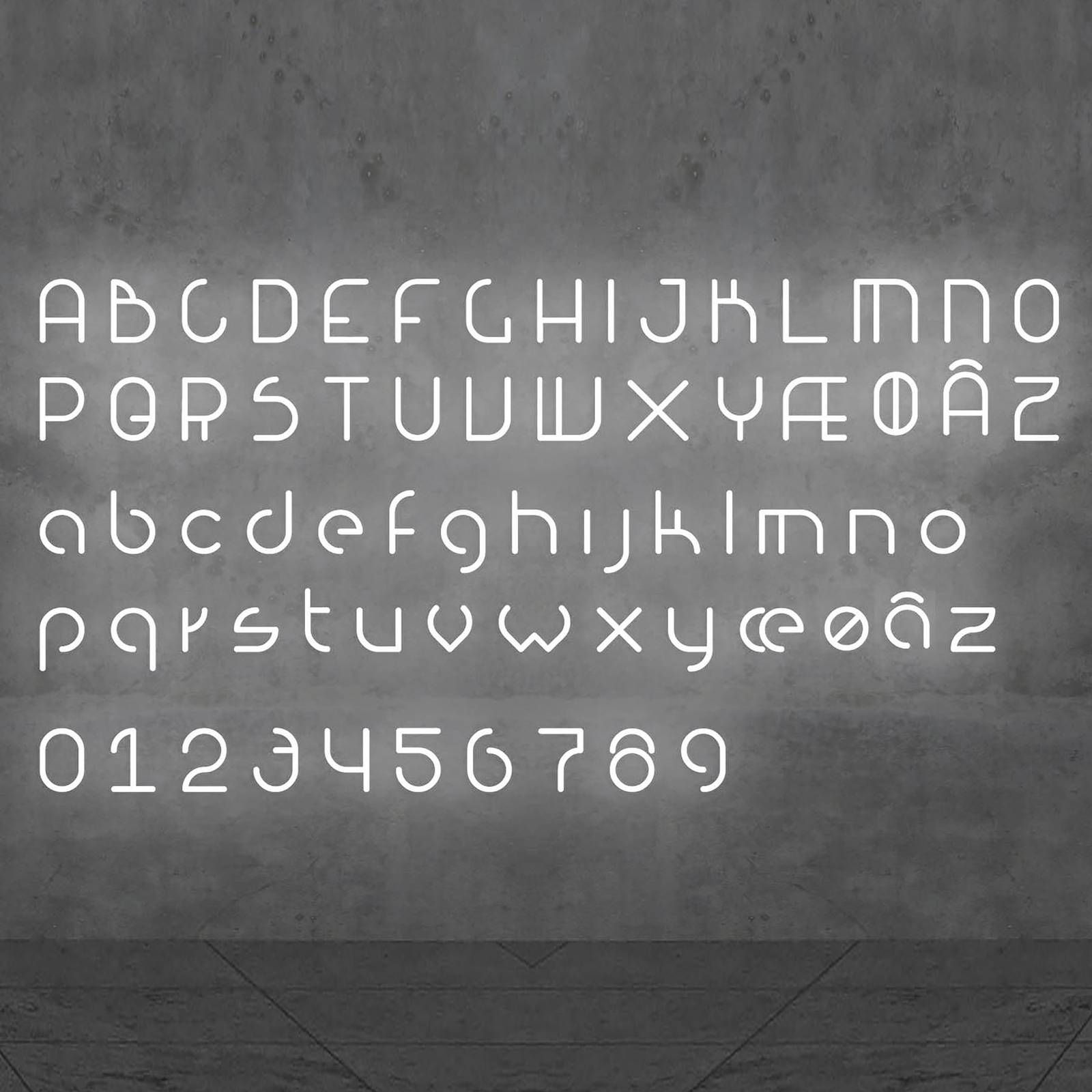 Artemide Alphabet of Light svetlo s číslom 8, Obývacia izba / jedáleň, metakrylát, hliník, 33W, L: 65 cm, K: 95cm