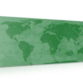 Obraz na korku rustikálna mapa sveta v zelenej farbe - 120x60