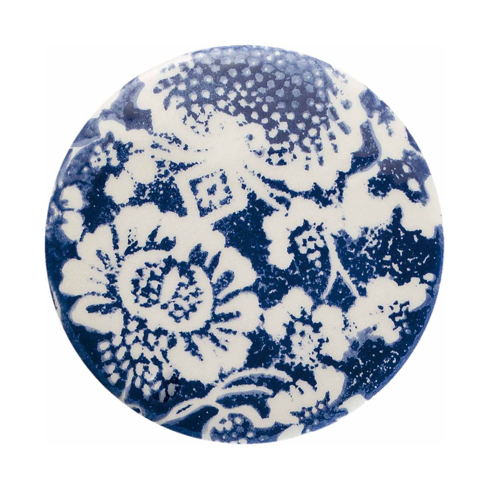 Ferroluce Závesná lampa PI kvetinový vzor Ø5, 5cm modrá/biela, Obývacia izba / jedáleň, keramika, E27, 77W, K: 25cm