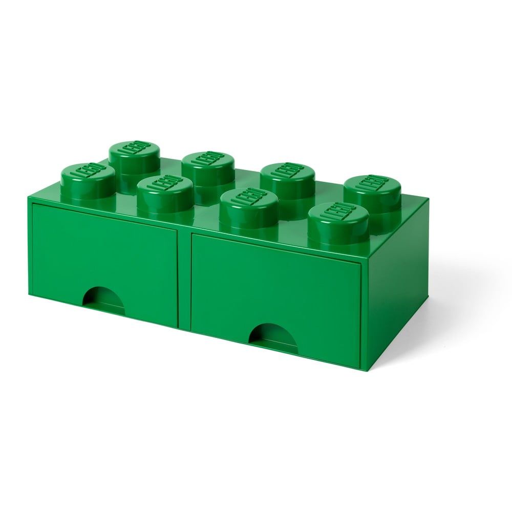 Zelený úložný box s dvoma zásuvkami LEGO®