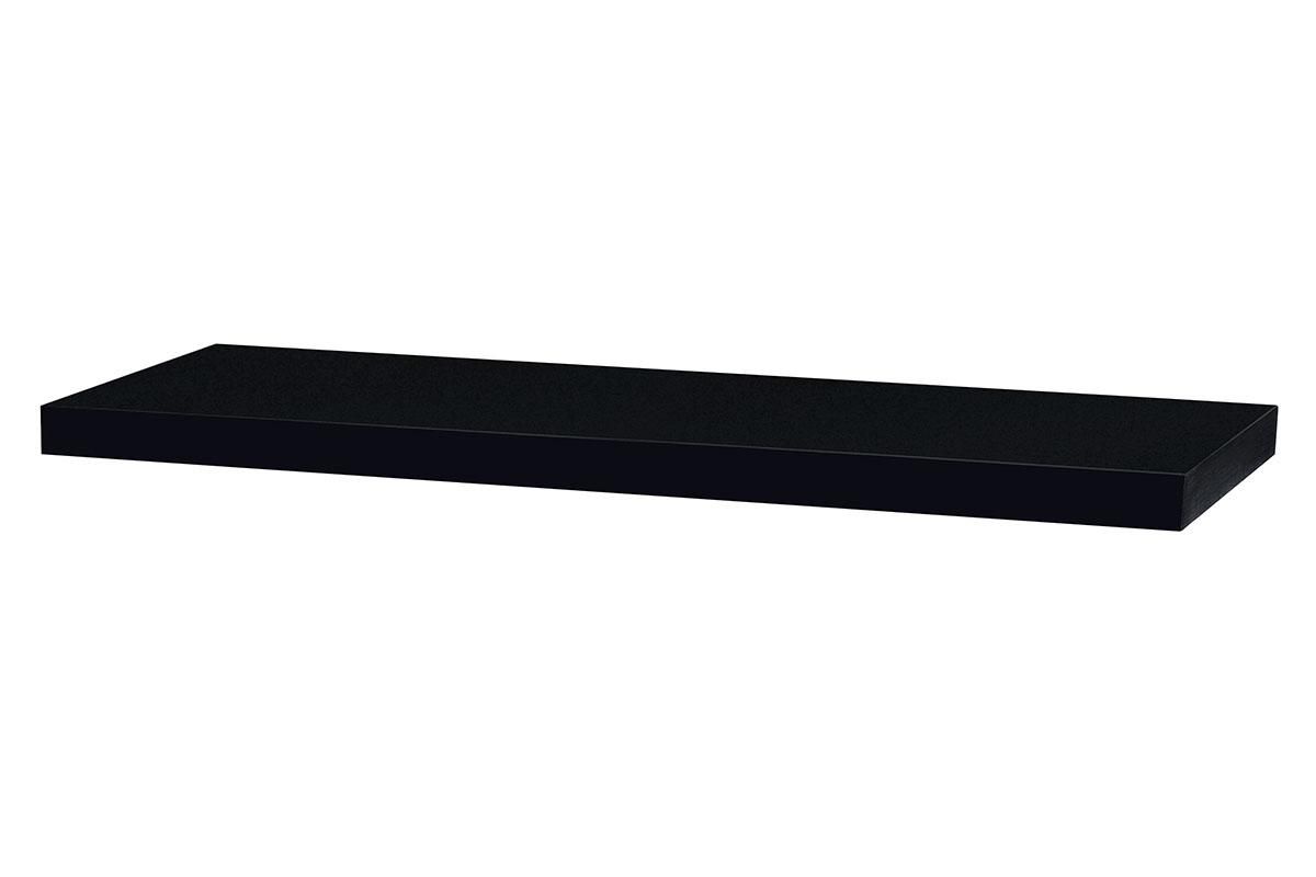 Autronic -  Polička nástenná 80 cm, MDF, farba čierny vysoký lesk, baleno v ochranej fólii - P-005 BK