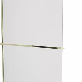 MEXEN/S - KIOTO Sprchová zástena WALK-IN s poličkou a držiakom uterákov 100 x 200 cm, matné sklo 8 mm, zlatá 800-100-121-50-30