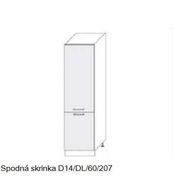 ArtExt Kuchynská linka Quantum Kuchyňa: Spodná skrinka D14/DL/60/207 / (ŠxVxH) 60 x 207 x 56,5 cm