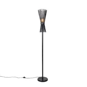 Stojacia lampa Art Deco čierna - Broom