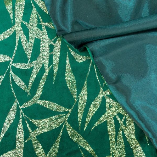 DomTextilu Zamatový stredový obrus s potlačou zelenej farby 35 x 220 cm