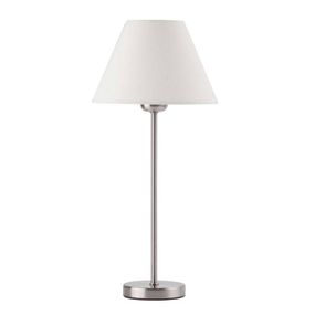 FARO BARCELONA Stolná lampa Nidia béžová, Obývacia izba / jedáleň, kov, látka, E27, 40W, K: 40cm