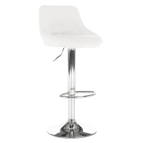 Kondela Barová stolička, biela ekokoža/chrómová, MARID 68093