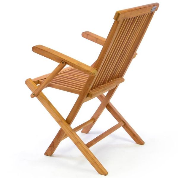 DIVERO skladacia stolička z tíkového dreva, 2 ks