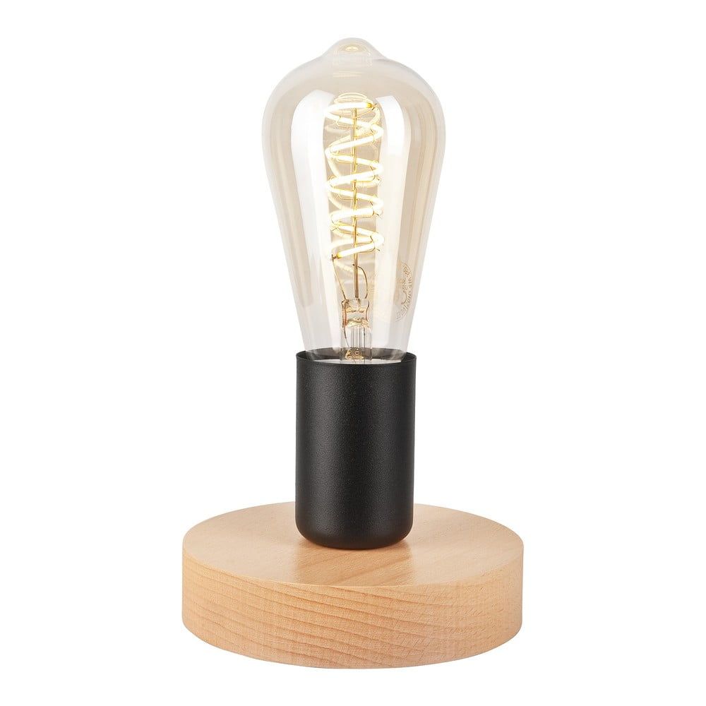 Čierna/v prírodnej farbe stolová lampa - LAMKUR