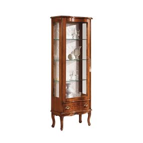 Estila Luxusná klasická vitrína Clasica z masívu so štyrmi poličkami a zásuvkou (ľavá) 175 cm
