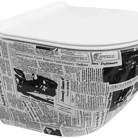 MEXEN - Lena Závesná WC misa vrátane sedátka s slow-slim, z duroplastu, biele so vzorom 30224099