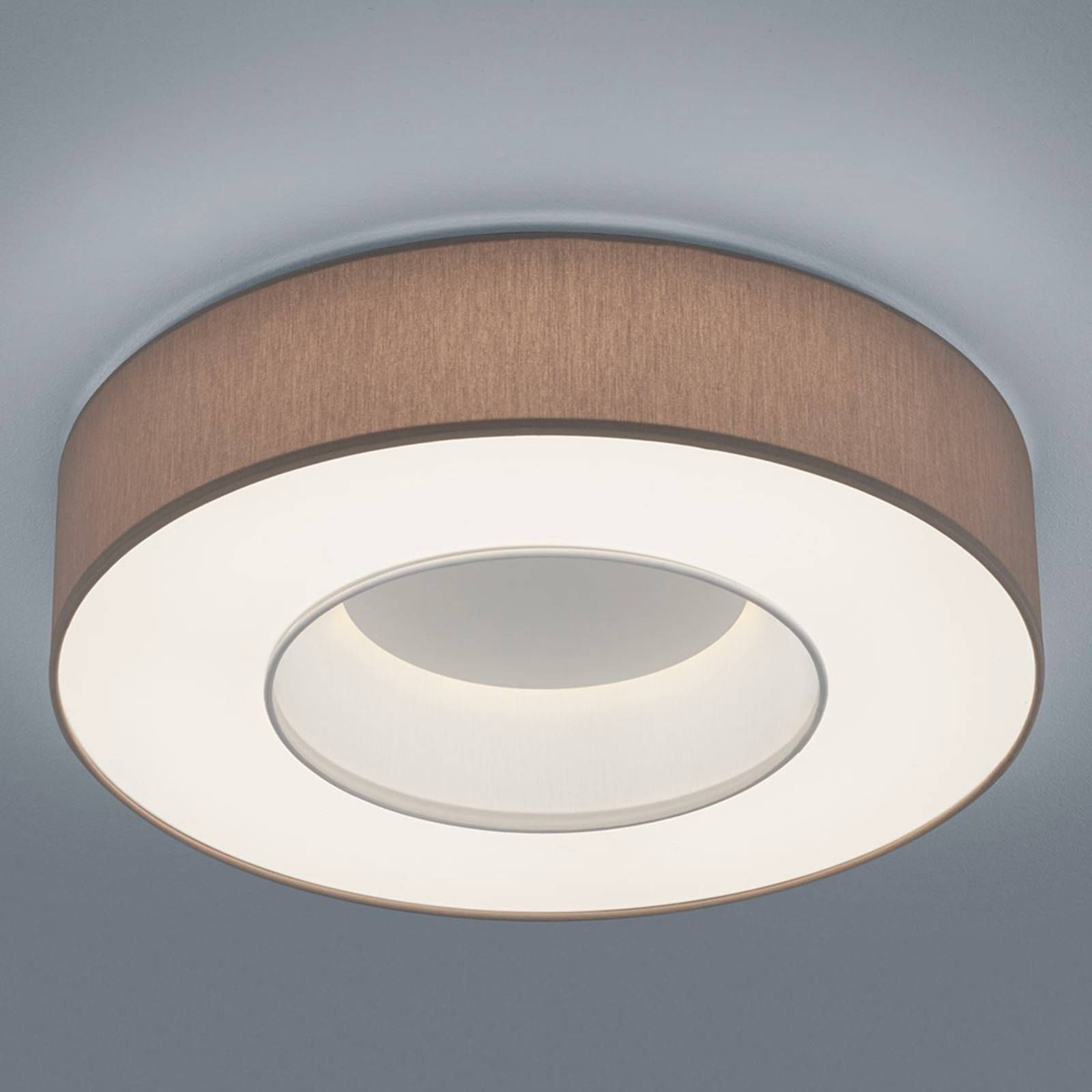 Helestra Lomo – stropné LED svietidlo chinc mocca, Obývacia izba / jedáleň, chinc, kov, 30W, K: 10cm