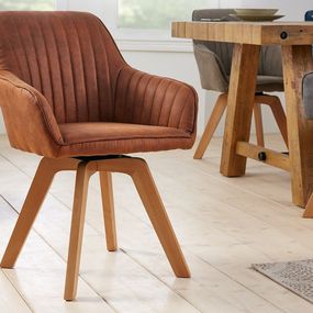 Dizajnová otočná stolička Gaura vintage hnedá