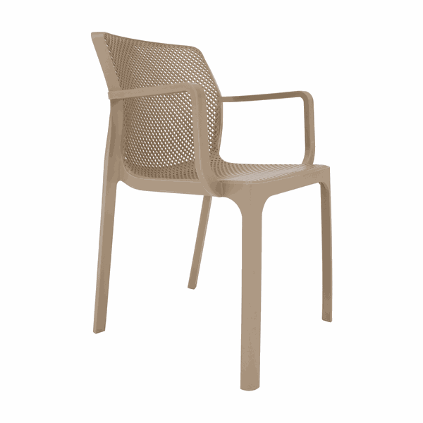Stohovateľná stolička, sivohnedá taupe/plast, FRENIA