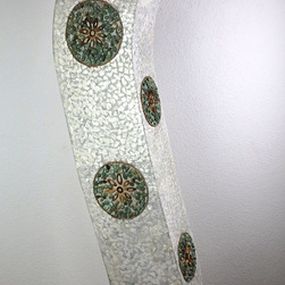 Stojacia lampa SIRIUS,  pravá  perleť, biela, ručná práca, 150 cm