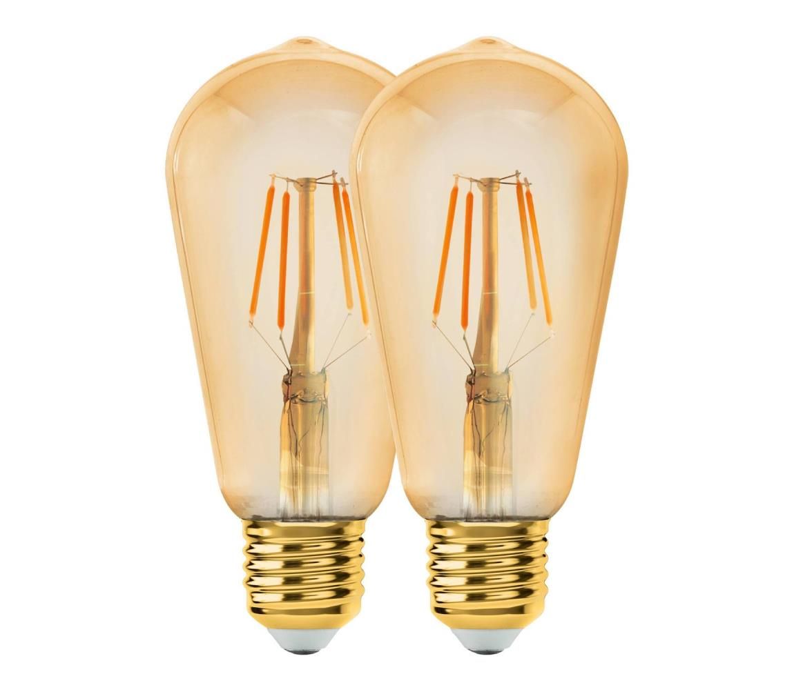 SADA 2x LED Žiarovka VINTAGE ST64 E27/6W/230V 2200K - Eglo 11783