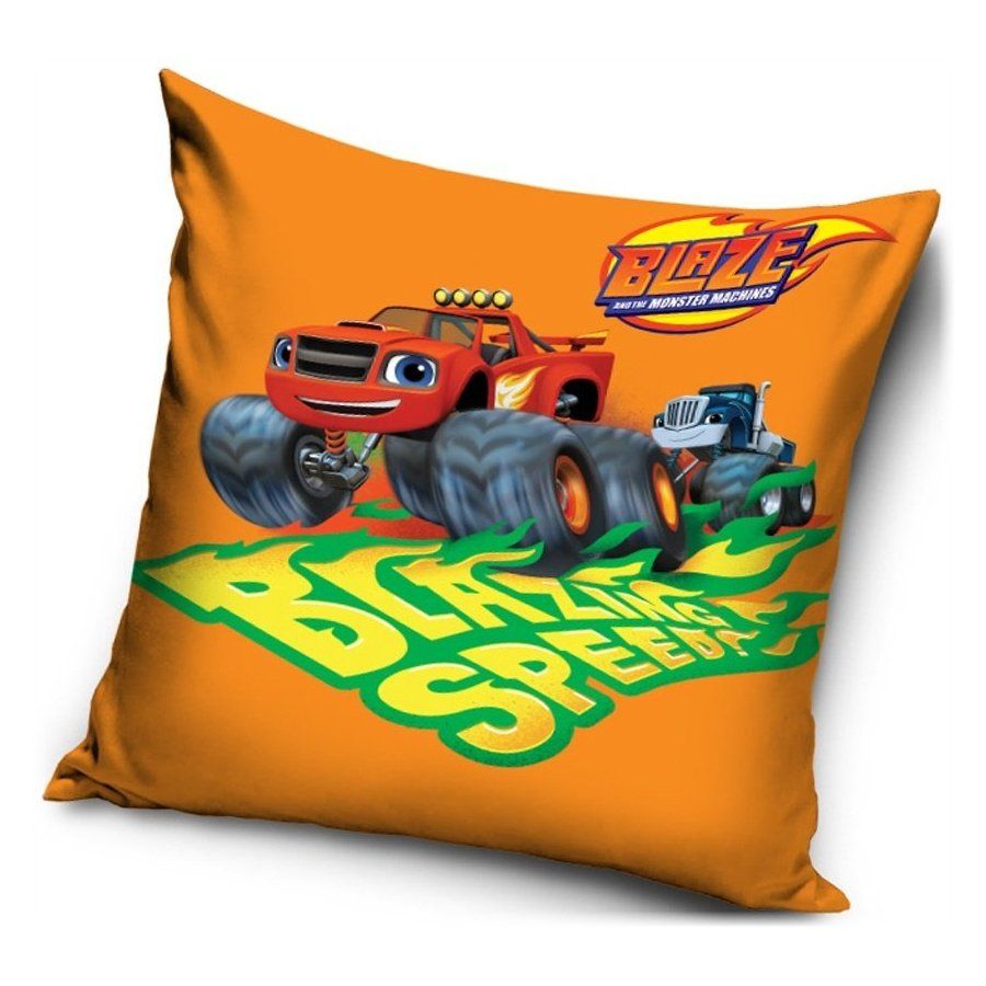 Carbotex · Povlak na vankúš Plamienok a štvorkolky - Monstertruck Blaze - motív Blazing Speed - 40 x 40 cm