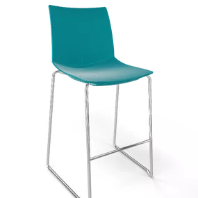 GABER - Barová stolička KANVAS ST 66 - nízka, tyrkysová/chróm