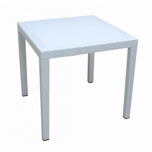 Záhradný stôl Ratan Lux, 73 x 75,5 x 75,5 cm, biela
