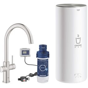 Grohe Red - Drezová batéria Duo s ohrevom vody a filtráciou, zásobník L, supersteel 30079DC1