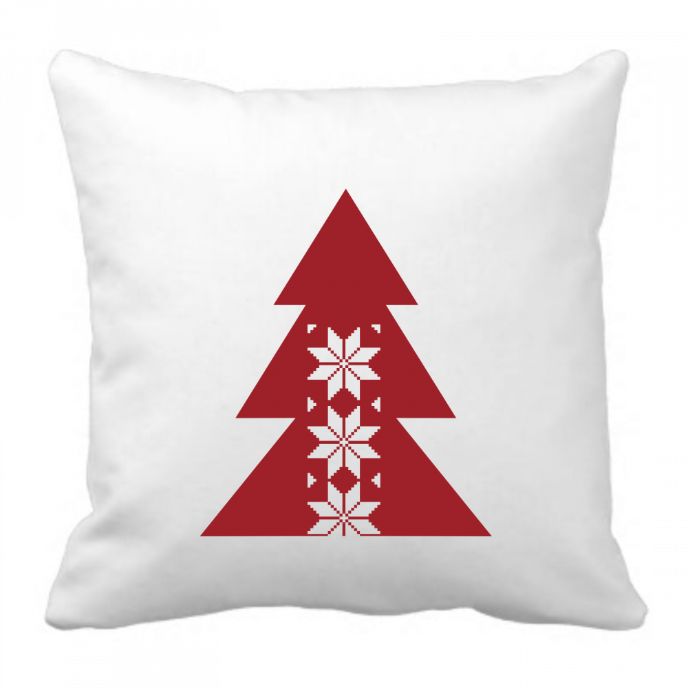 Pieris design Vianočný vankúšik - škandinávske hviezdy tmavo červená