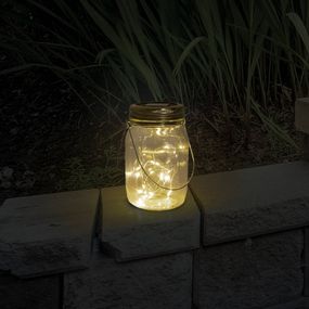 Näve Solárna stolná LED lampa Outdoor, súprava 3 kusov, sklo, plast, kov, 0.08W, K: 13cm