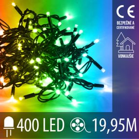 Vianočná LED svetelná reťaz vonkajšia - 400LED - 19,95M Multicolour