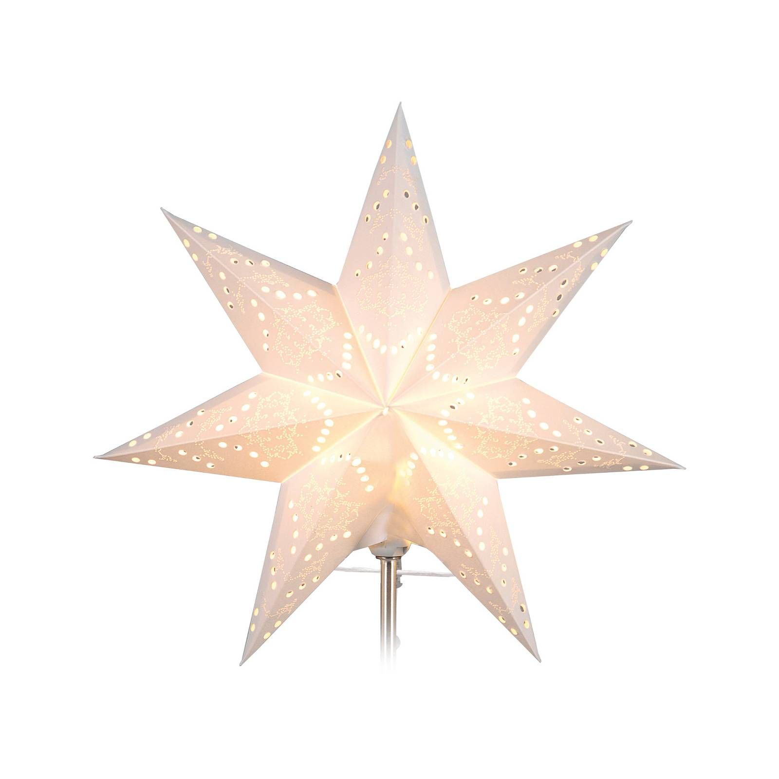STAR TRADING Papierová náhradná hviezda Sensy Star biela Ø 34cm, papier, kov