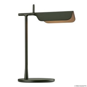 FLOS Tab T LED stolná lampa, tmavo-zelená matná, Obývacia izba / jedáleň, hliník, PMMA, 9W, L: 27.3 cm, K: 32.7cm