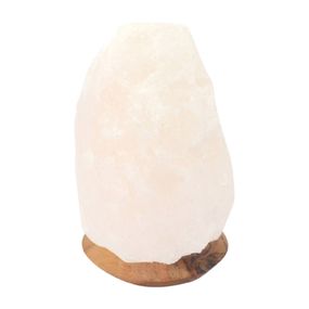 Wagner Life Soľná lampa White Line Rock s podstavcom, USB, Obývacia izba / jedáleň, soľný kameň, agátové drevo, K: 10cm