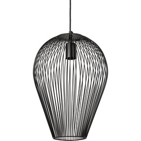 Závesná kovová lampa ABBY matt black, Ø31x40 cm