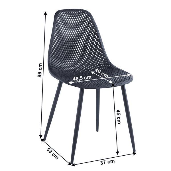 Jedálenská stolička, čierna, TEGRA TYP 2