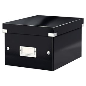 Čierny kartónový úložný box s vekom 22x28x16 cm Click&Store – Leitz