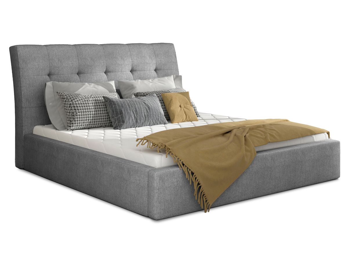 Čalúnená manželská posteľ s roštom Ikaria 140 - tmavosivá