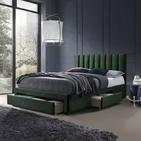 Čalúnená posteľ Lado 160x200 cm tmavo zelená