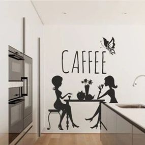 DomTextilu Nálepka na stenu do kuchyne kamarátky na káve 50 x 100 cm