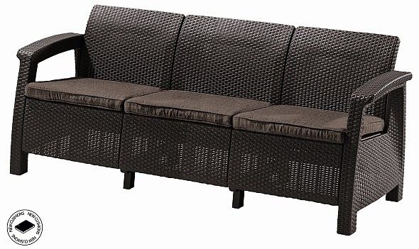 Keter Zahradní nábytek Keter Corfu love seat max třísedačková pohovka hnědá KT-610376