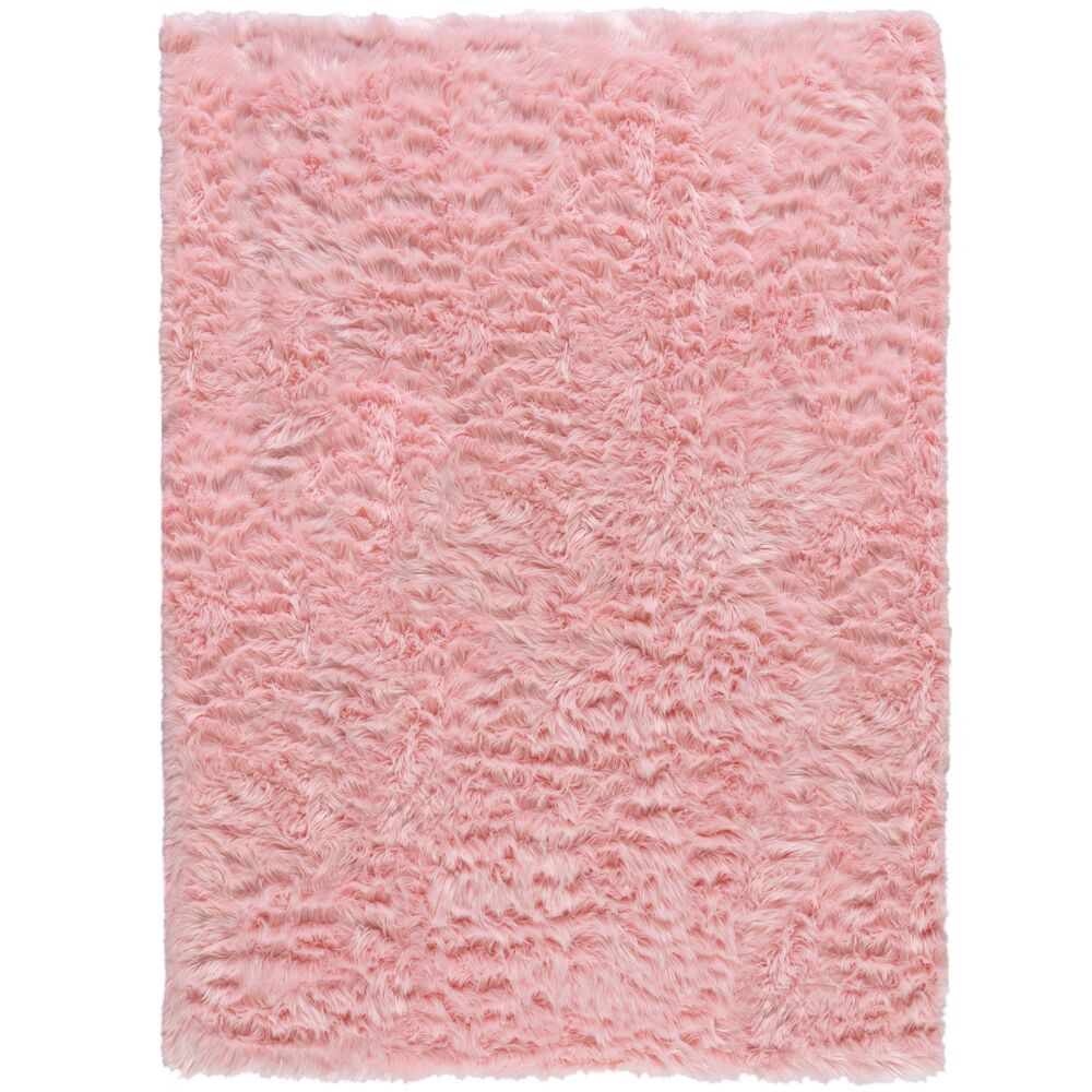 Flair Rugs koberce Kusový koberec Faux Fur Sheepskin Pink - 60x90 tvar kožušiny cm