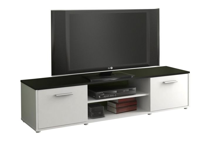 TV stolík/skrinka Zuno 01 (čierna+biela)