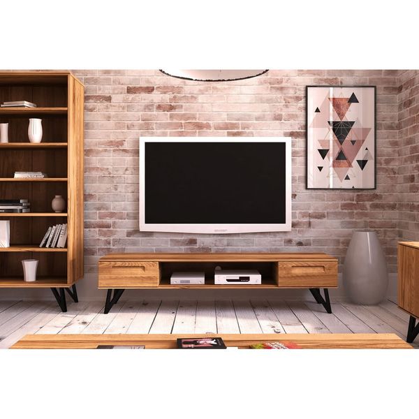 TV stolík z bukového dreva 182x42 cm Golo - The Beds