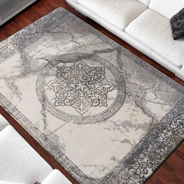 DomTextilu Sivý koberec so vzorom mandaly 26832-166048