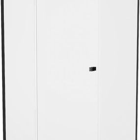 MEXEN/S - Roma sprchovací kút 110x80 cm, transparent, čierna + biela vanička so sifónom, 854-110-080-70-00-4010B
